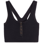 Pacey Thermal Henley Crop Tank Top - Denny's