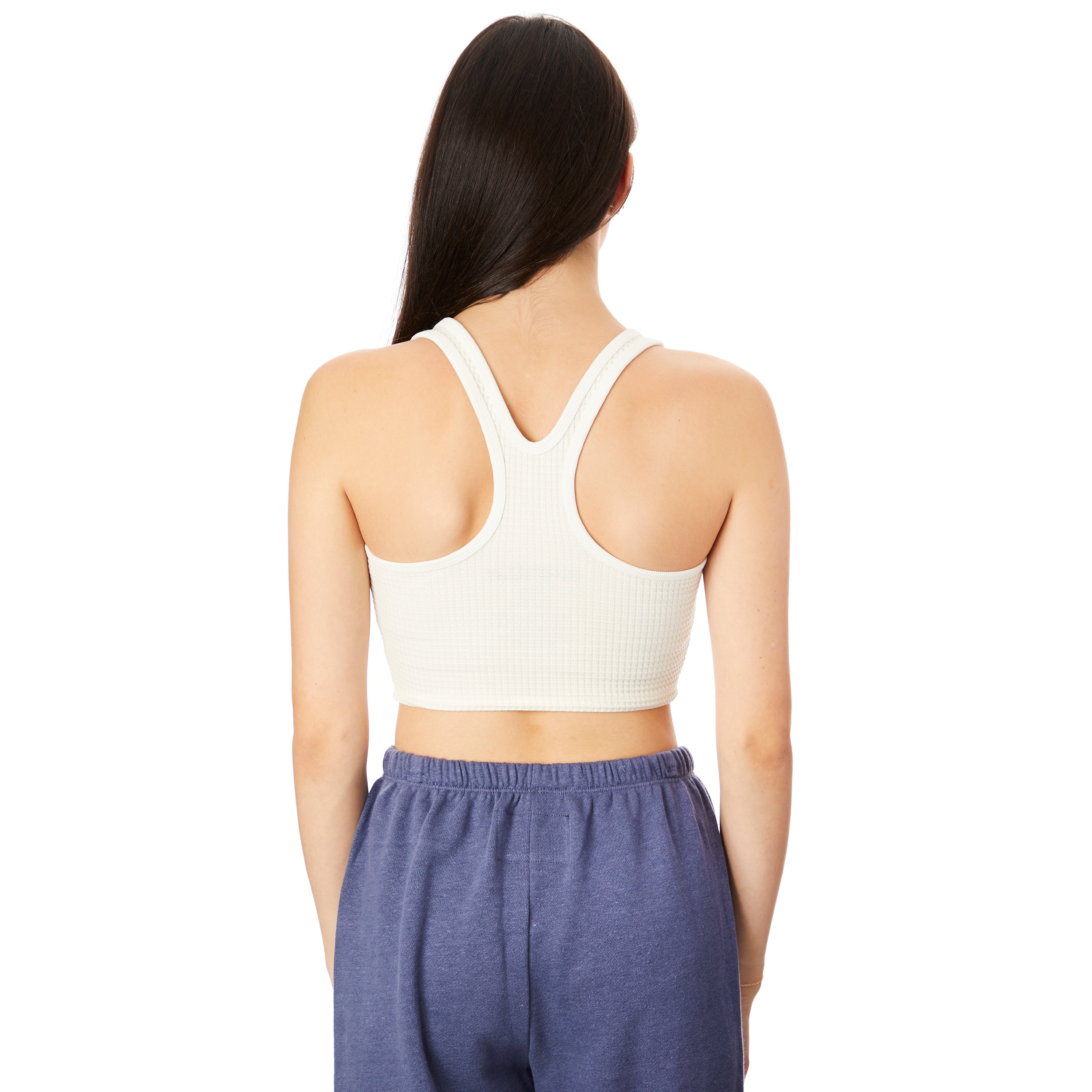Pacy Waffle Crop Snap Tank - Denny's