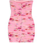 Pamela Watercolor Mesh Strapless Dress - Denny's