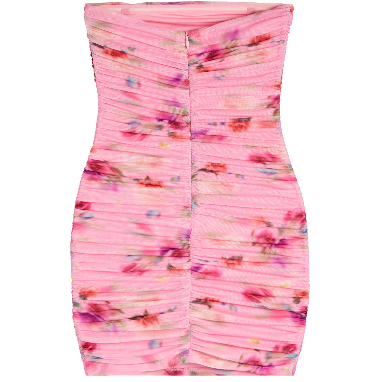 Pamela Watercolor Mesh Strapless Dress - Denny's