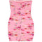 Pamela Watercolor Mesh Strapless Dress - Denny's