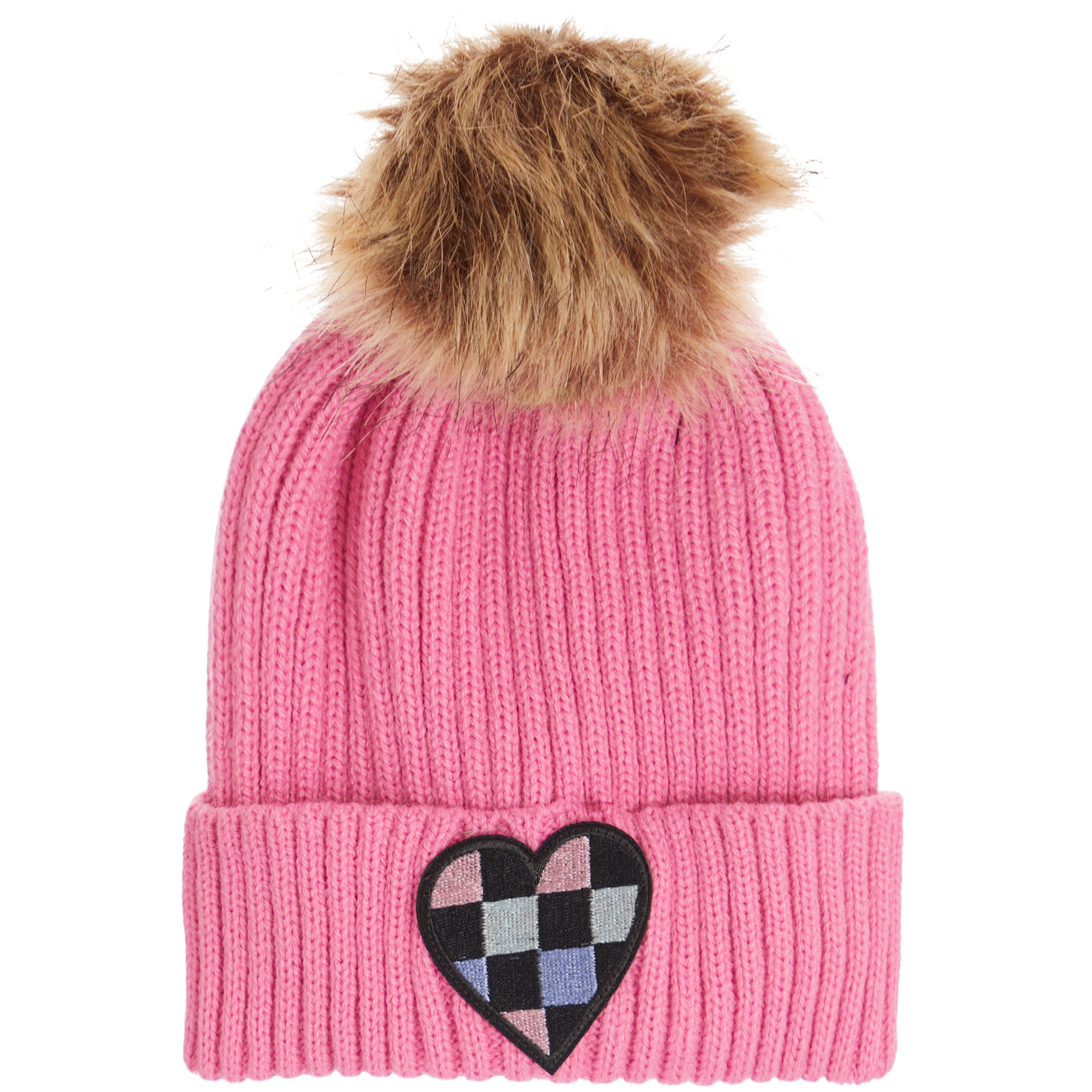 Checker Heart Pom Beanie - Denny's