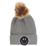 Chenille Smiley Pom Beanie - Denny's