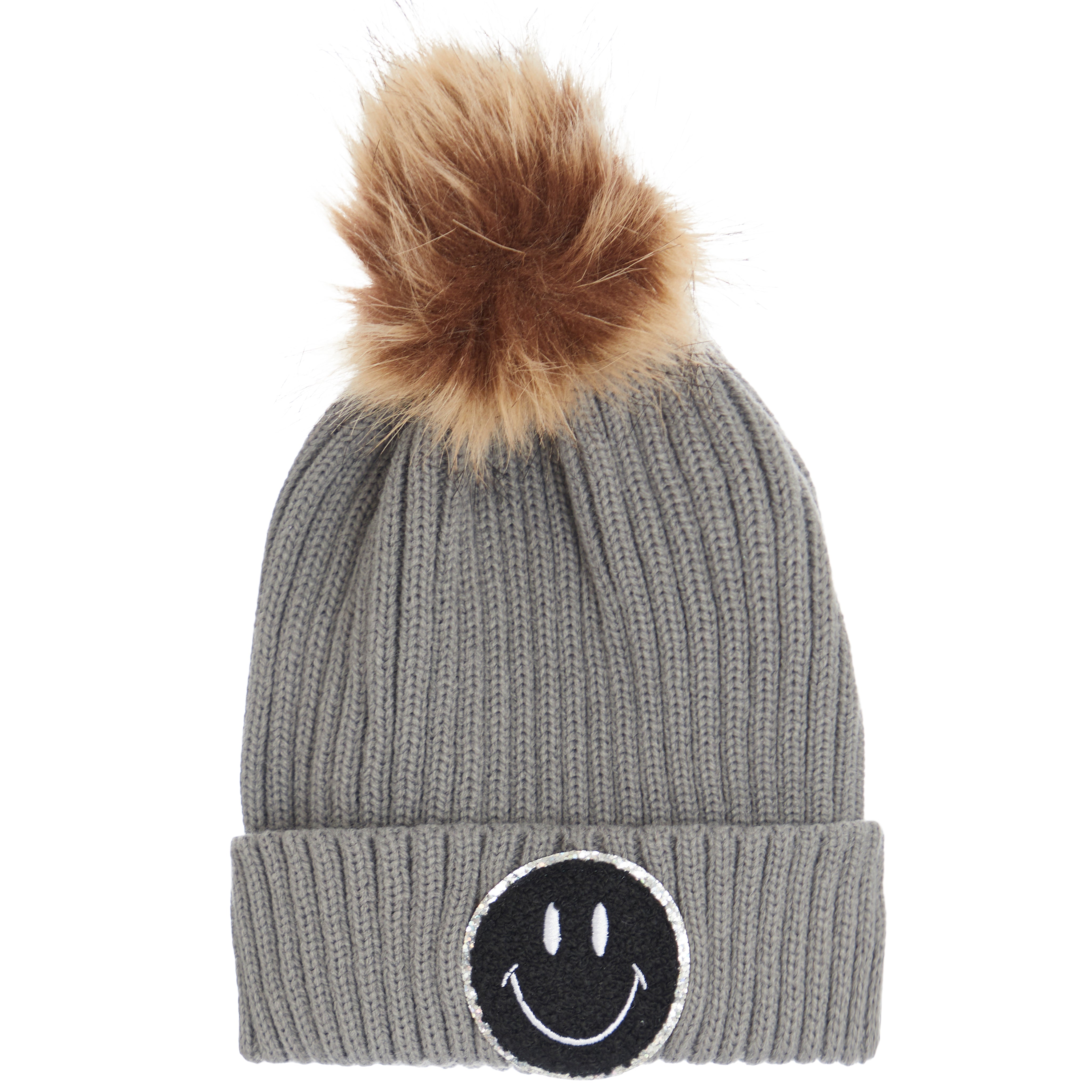 Chenille Smiley Pom Beanie - Denny's
