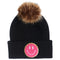 Chenille Smiley Pom Beanie - Denny's