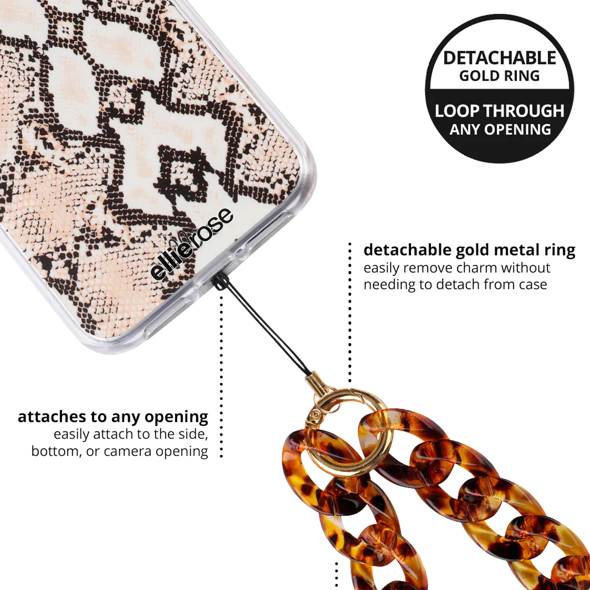 Tortoise Shell Phone Wristlet Charm - Denny's