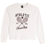 Crop Sweatshirt With Athletic Tennis Club