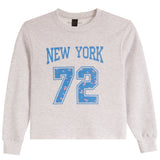 Crop Crew Sweatshirt With Floral New York #72
