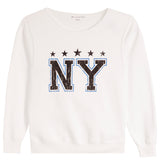 Off The Shoulder Crop New York Sweatshirt