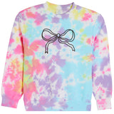 Multi Tie Dye Sweatshirt With Black Bow