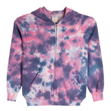 Pink Navy Tie Dye Zip Hoodie