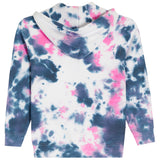 Double Pink Heart Tie Dye Zip Hoodie