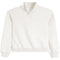 A light heather gray quarter-zip sweatshirt with a mock neck collar, ribbed cuffs, and a ribbed hem, shown flat on a white background.