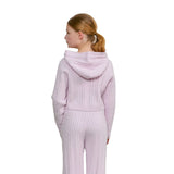 Cable Knit Cropped Hoodie
