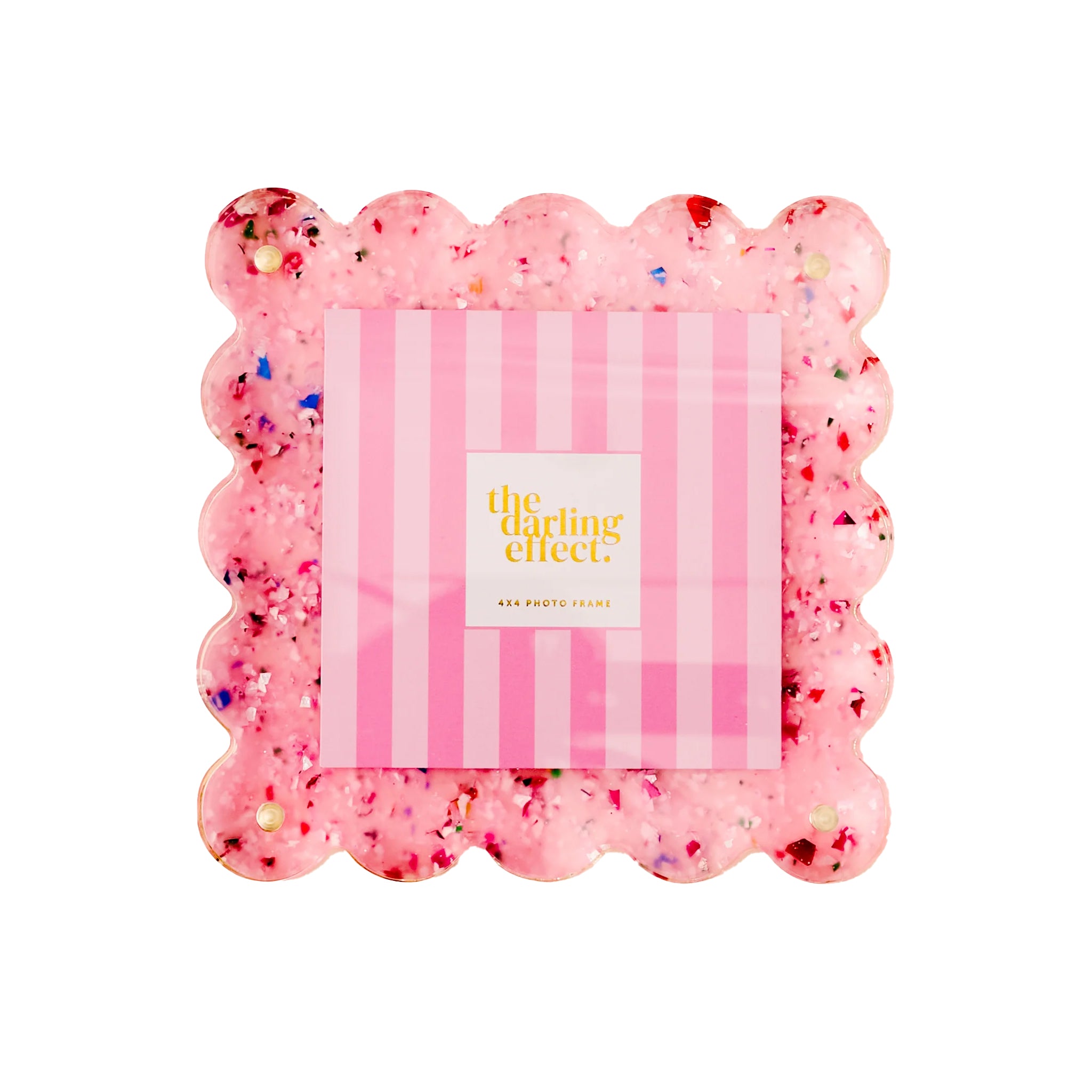 Square Scalloped Multi Pink Confetti Frame - Denny's