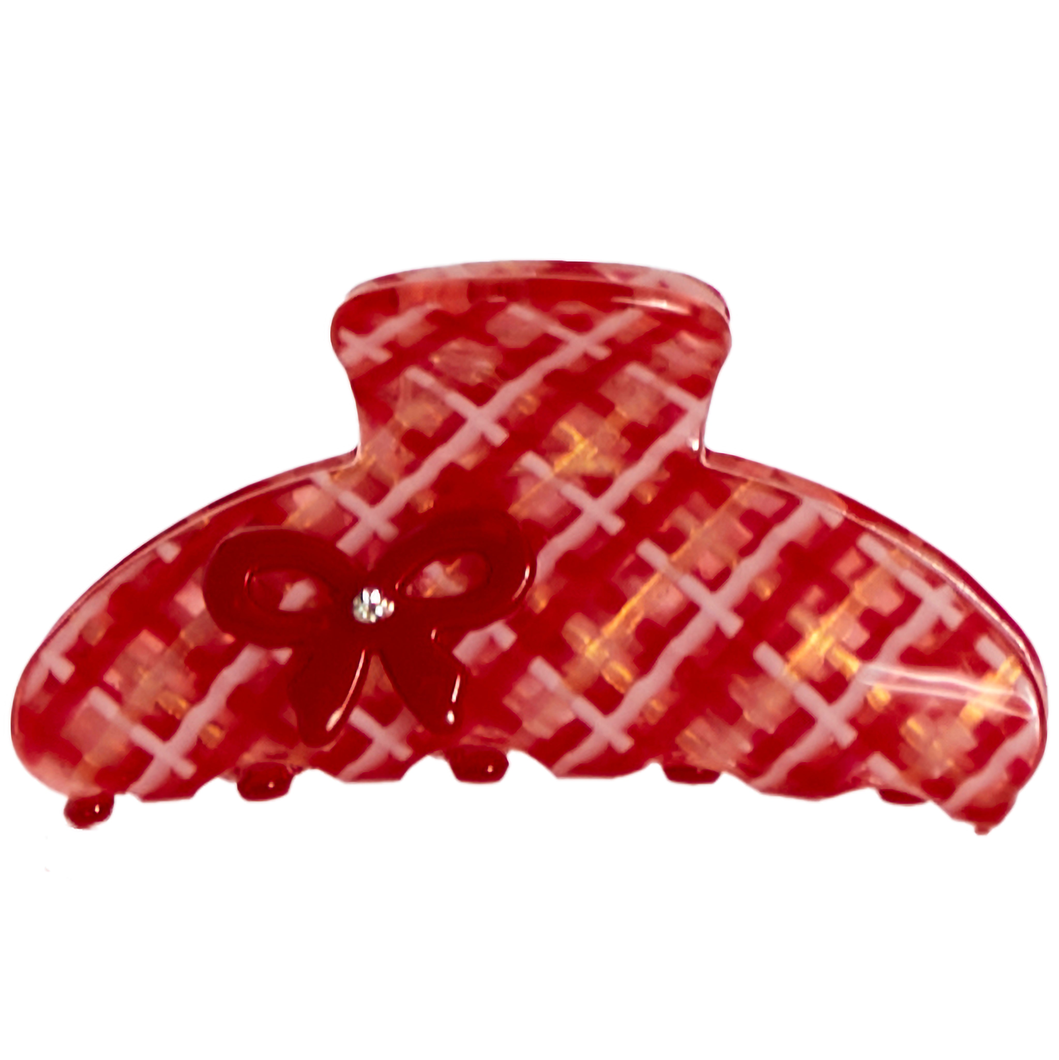 Plaid Claw Clip with Bow Accent - Denny's