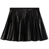 Pleated Faux Leather Skirt