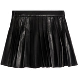 Pleated Faux Leather Skirt