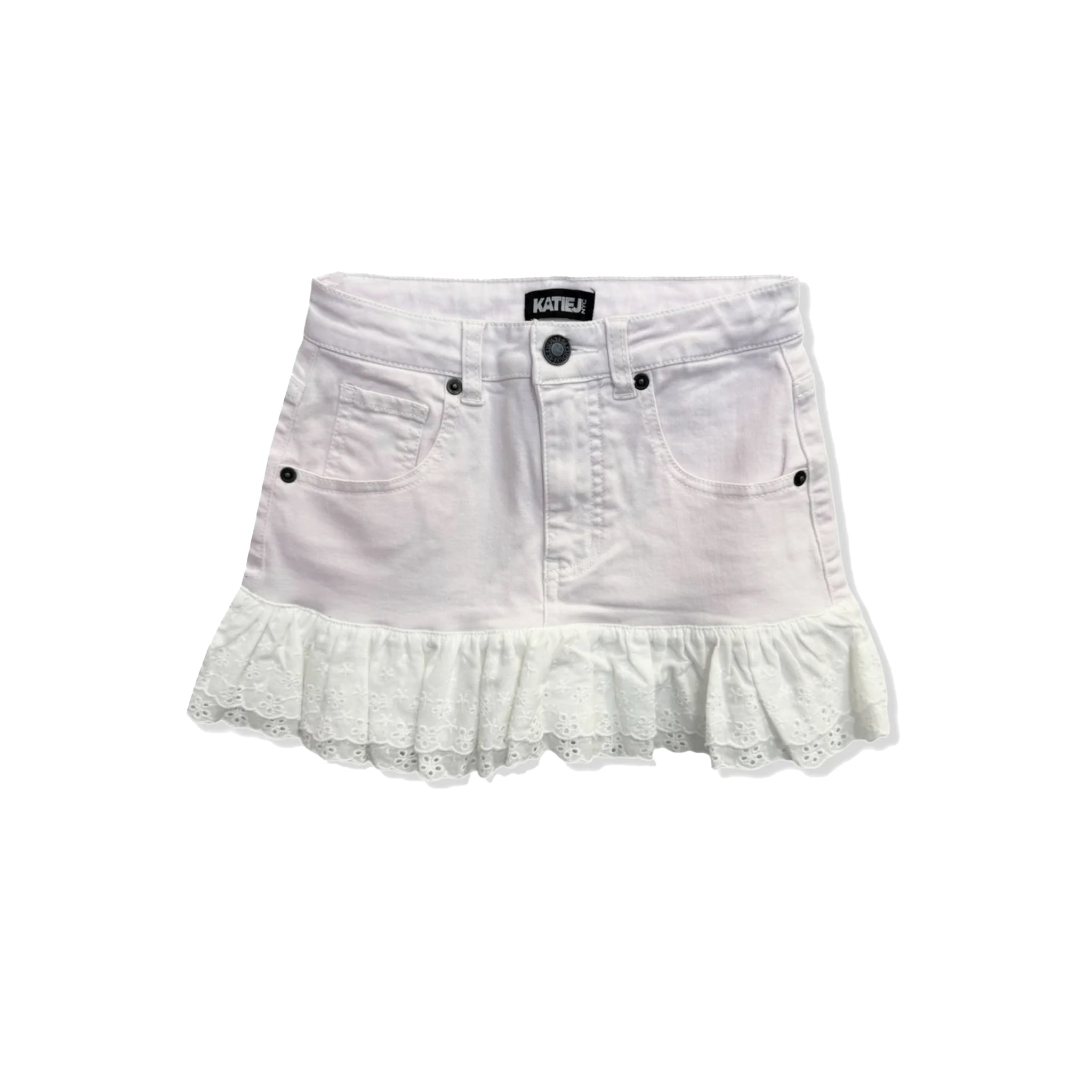 White Ruffle Positano Skirt - Denny's
