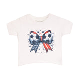 Bow and Soccer Crop Short Sleeve Tee