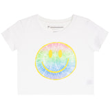 Short Sleeve Cropped Tie Dye Smiley Face