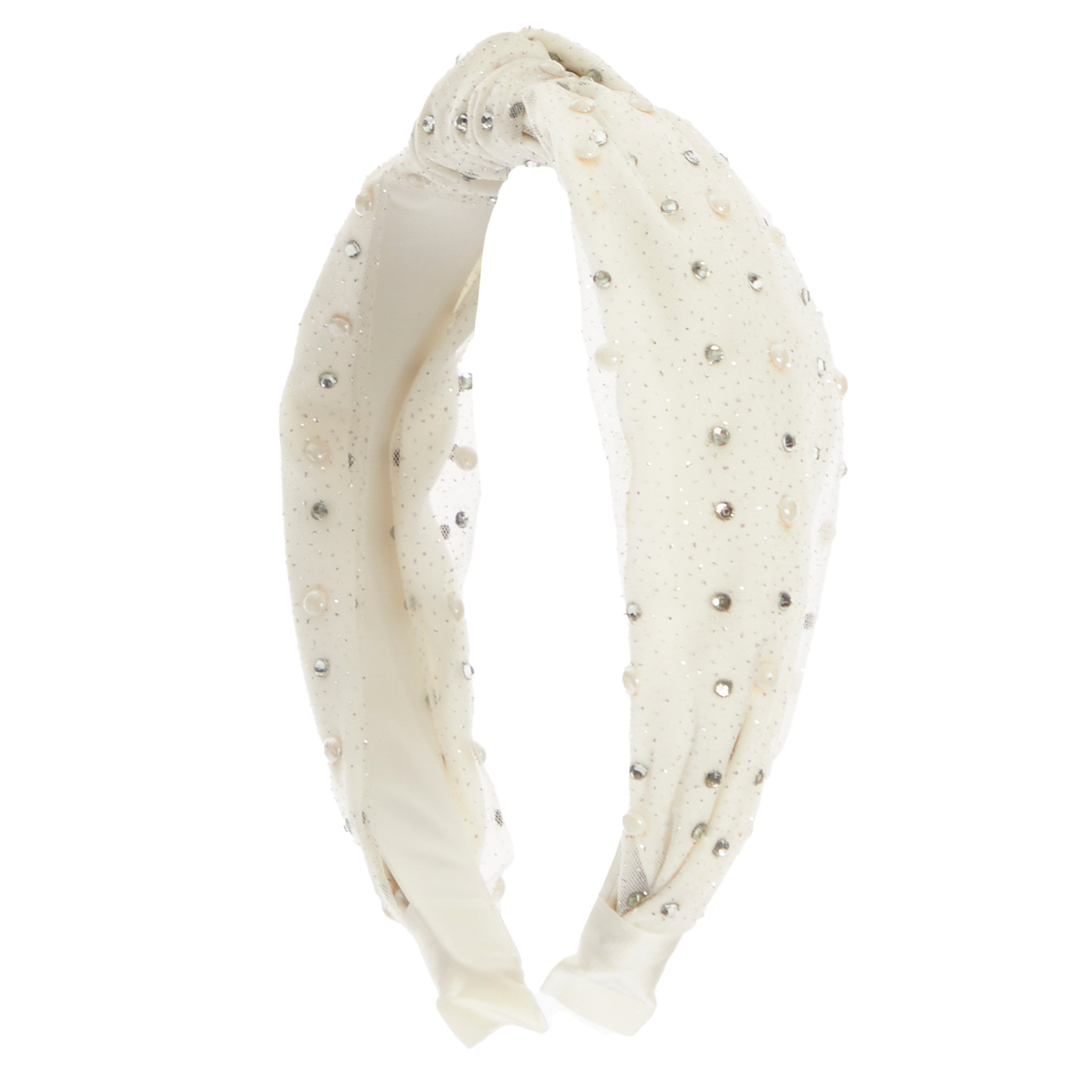 Pearl Crystal Tulle Knot Headband - Denny's