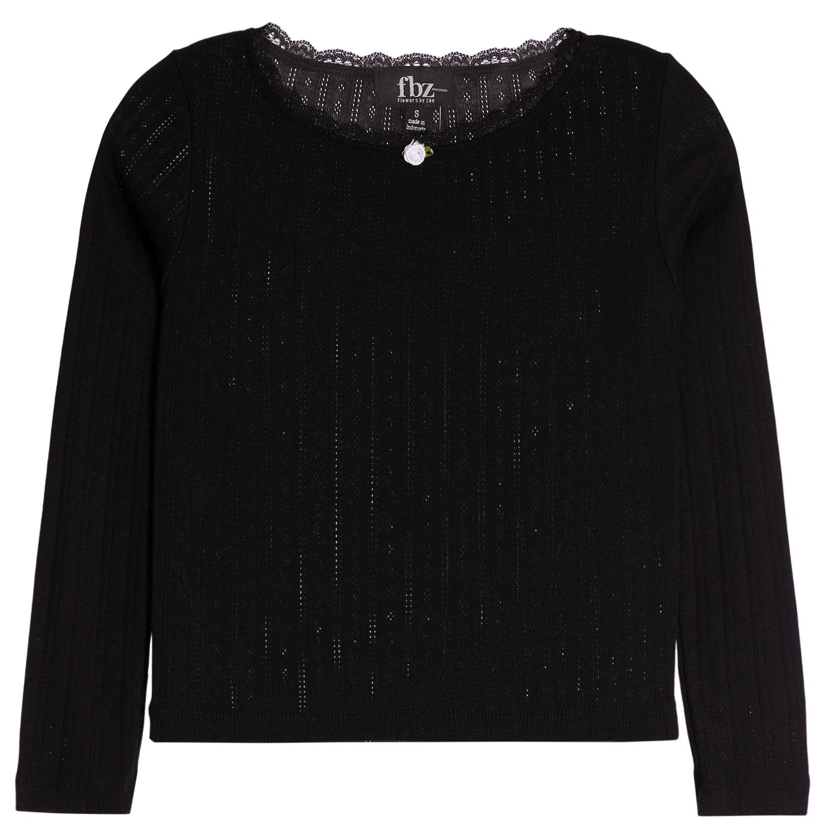 Pointelle Long Sleeve With Rosette - Denny's