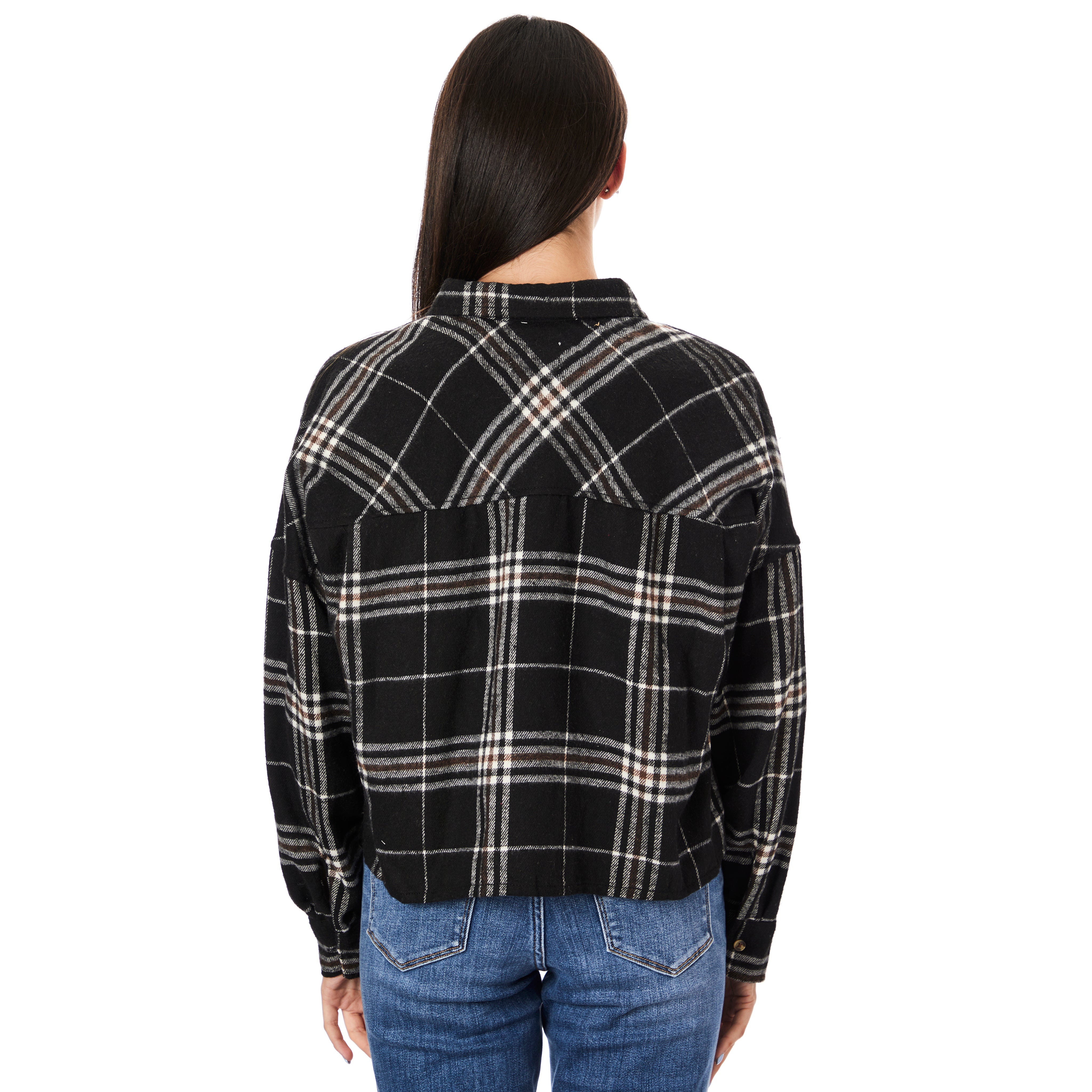 Crop Plaid Flannel Shirt - Denny's