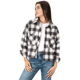 Crop Plaid Flannel Shirt - Denny's