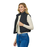 Cropped Sherpa Lined Puffer Vest