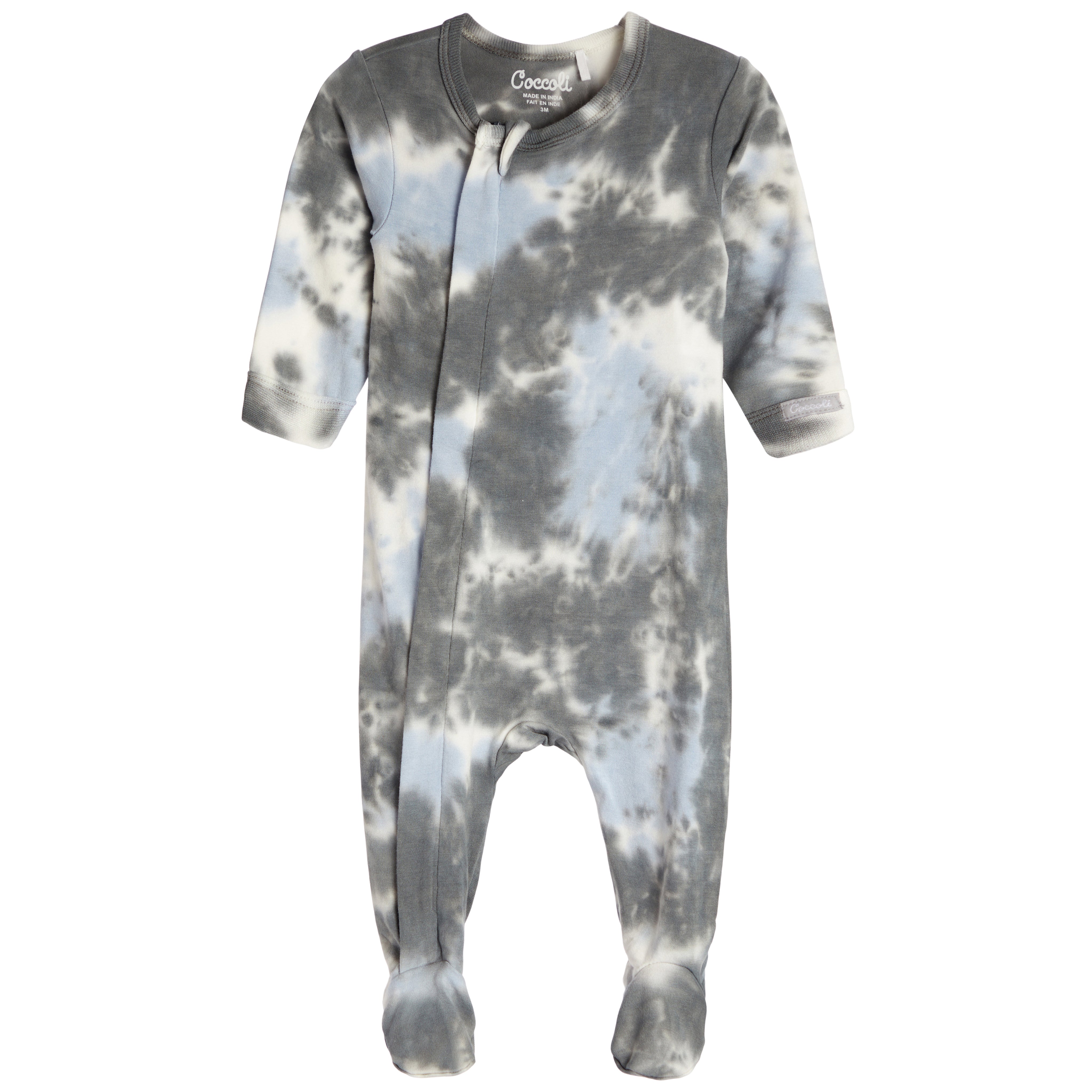 Blue & Grey Tie Dye Footie - Denny's