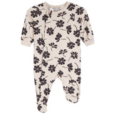 Black Floral Footie