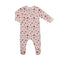 Floral patterned baby onesie on a white background