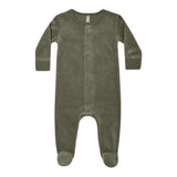 Velour Hidden Snap Footie - Denny's
