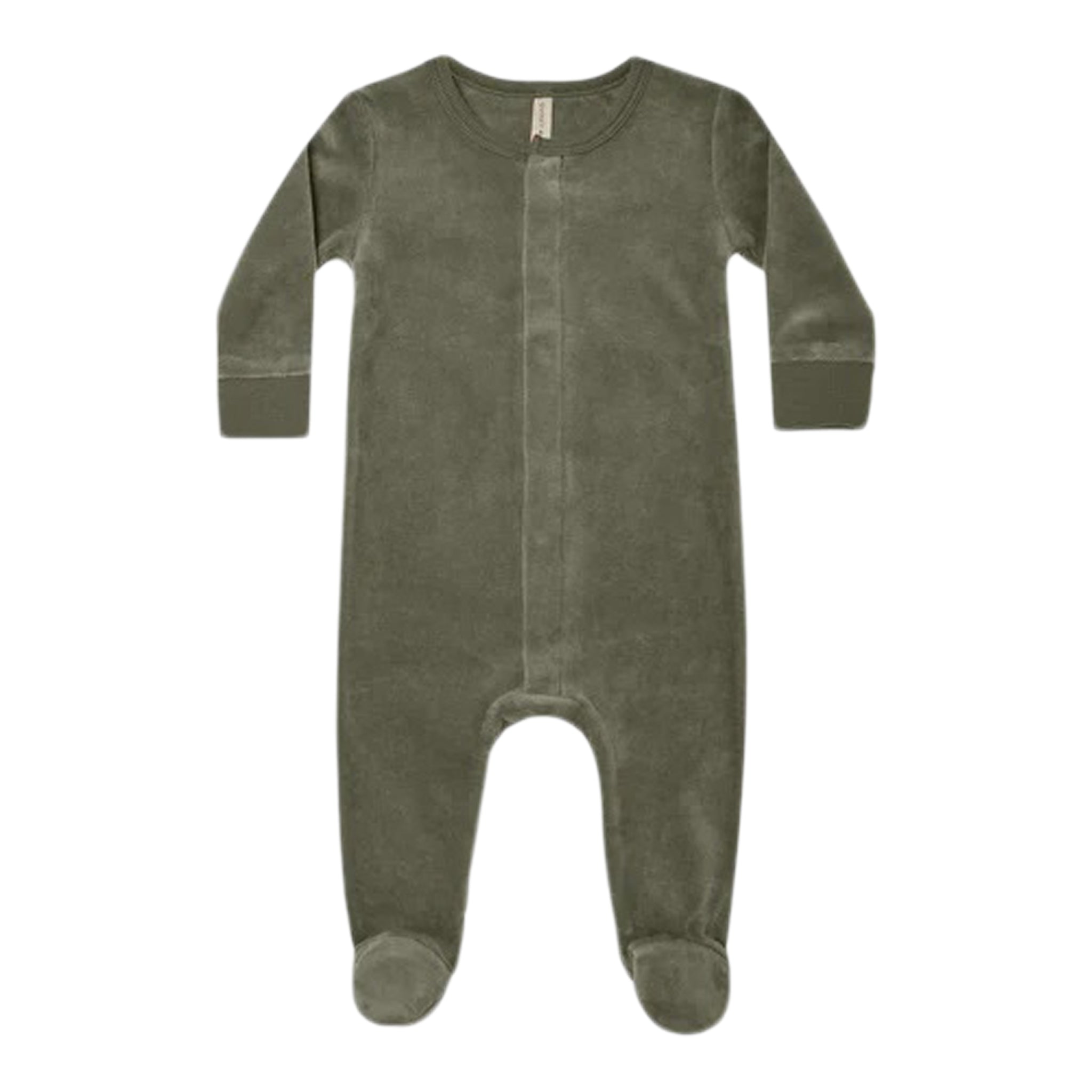 Velour Hidden Snap Footie - Denny's