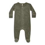 Velour Hidden Snap Footie - Denny's