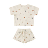 2pc Confetti Heart Short Set