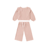 2pc Waffle Cozy Set With Ruffle