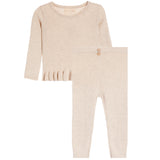 2PC Knit Peplum Top & Legging Set