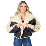Mixed Media Shearling Puffer Jacket - Denny's