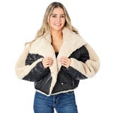 Mixed Media Shearling Puffer Jacket - Denny's