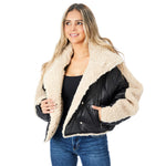 Mixed Media Shearling Puffer Jacket - Denny's