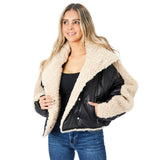 Mixed Media Shearling Puffer Jacket - Denny's