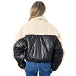 Mixed Media Shearling Puffer Jacket - Denny's