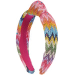 Chevron Stripe Raffia Knot Headband - Denny's