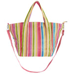 Rafia Rainbow Stripe Beach Tote Bag - Denny's