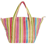 Rafia Rainbow Stripe Beach Tote Bag - Denny's