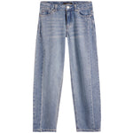 Light blue denim jeans with a faded wash, shown flat against a plain white background.