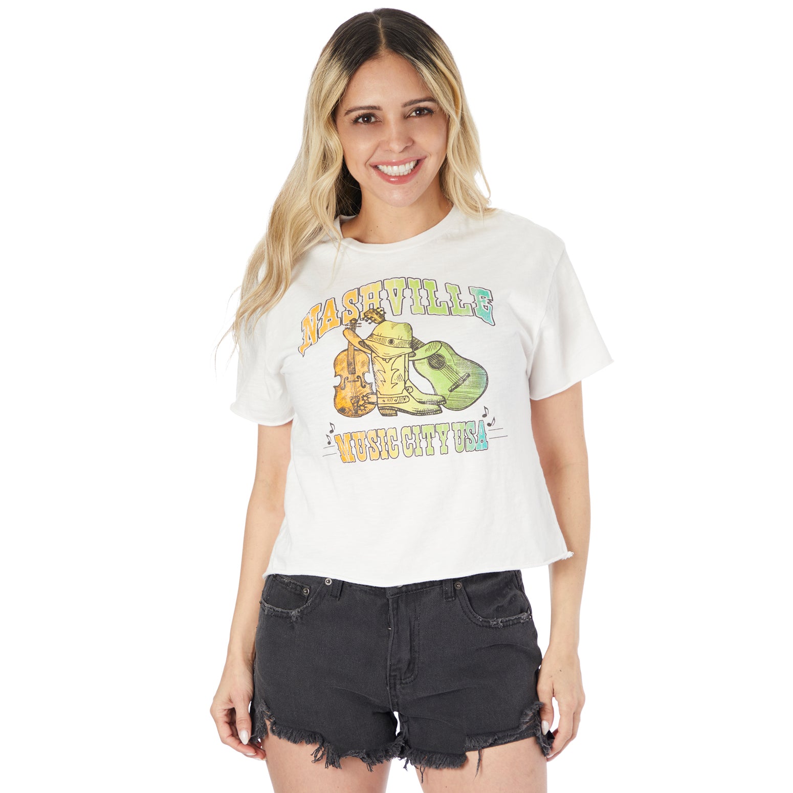 Nashville Music City Crop Tee - Denny's