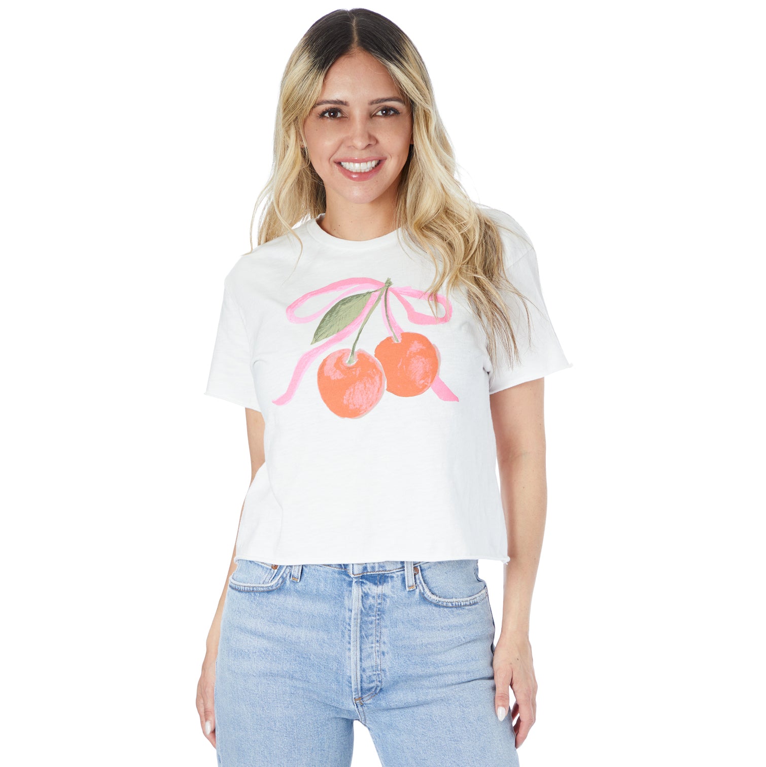 Water Color Cherry Crop Tee - Denny's